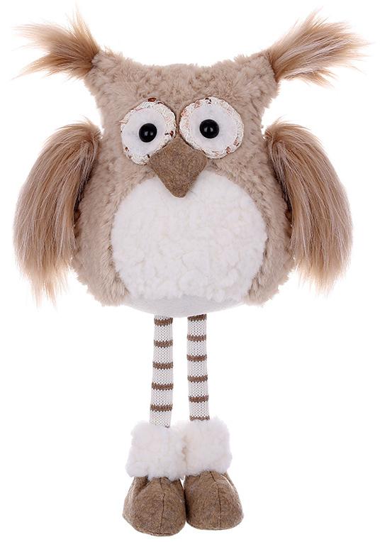 Игрушка мягкая Совушка в чулках 41 см Бежевый
