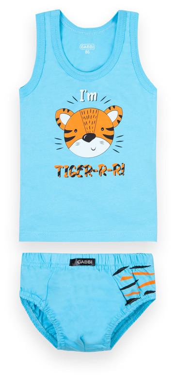 Комплект белья детский для мальчика хлопковый Gabbi КТМ-21-2 Тайгер 92 см Голубой (12849)