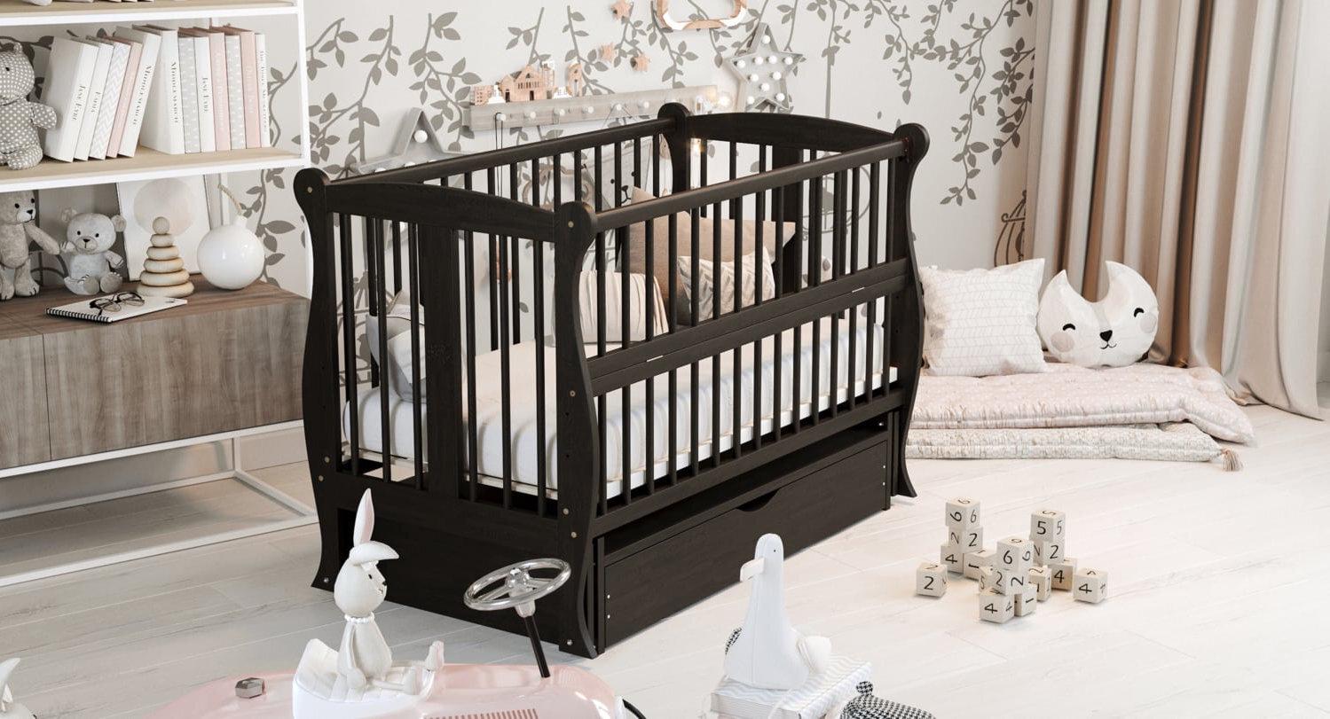 Детская кроватка Дубик-М Грация с ящиком и маятником Венге Детская кроватка Дубик-М Грация с ящиком и маятником Венге