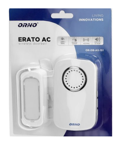 Звонок дверной ORNO ERATO AC 32-тоновый беспроводной (OR-DB-AX-151)
