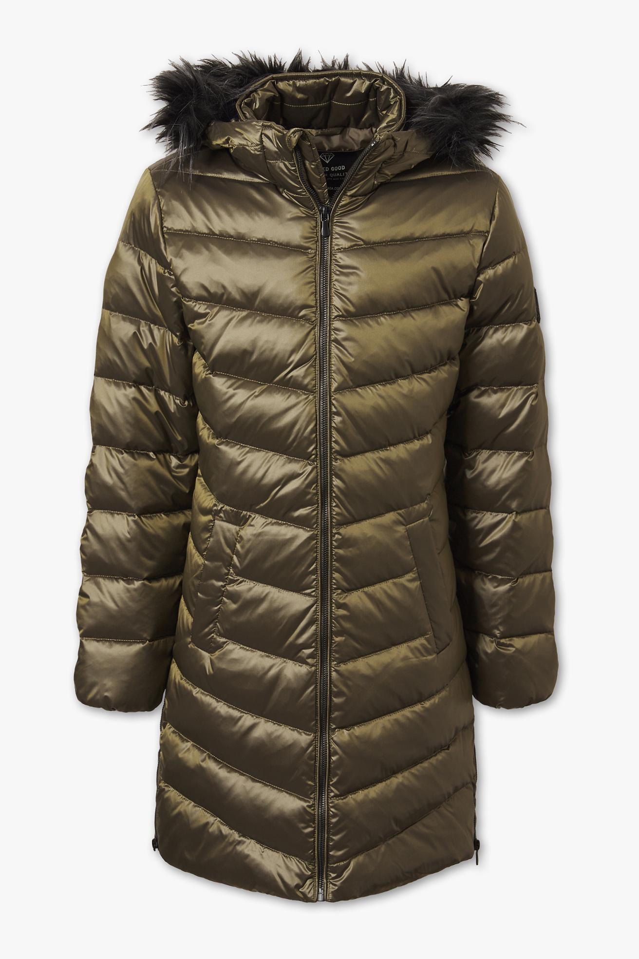 Пуховик для дівчинки подовжений C&A р. 134 Khaki (2061831)