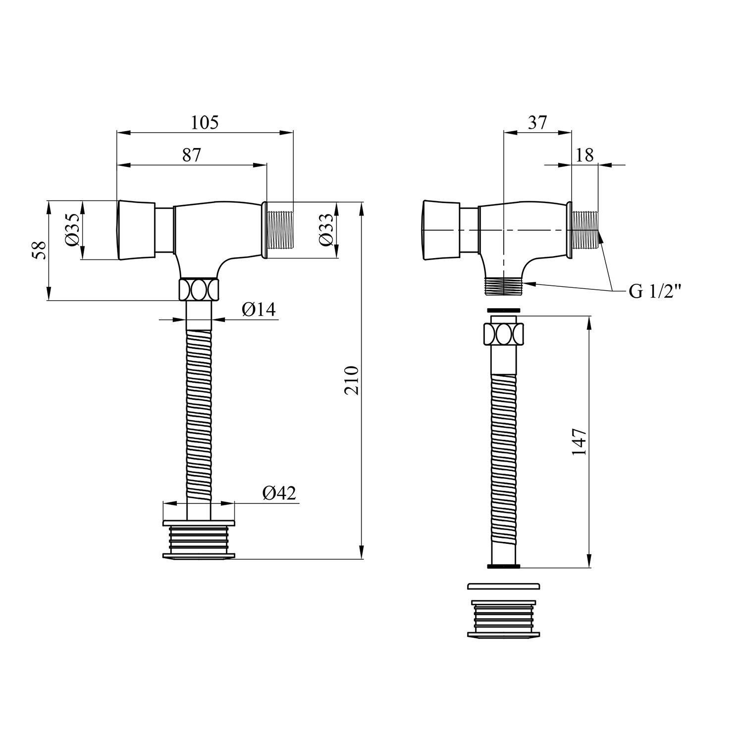 Кран для пісуара Kroner KRM Klassisch C110 CV022939 - фото 2 Кран для пісуара Kroner KRM Klassisch C110 CV022939 - фото 2