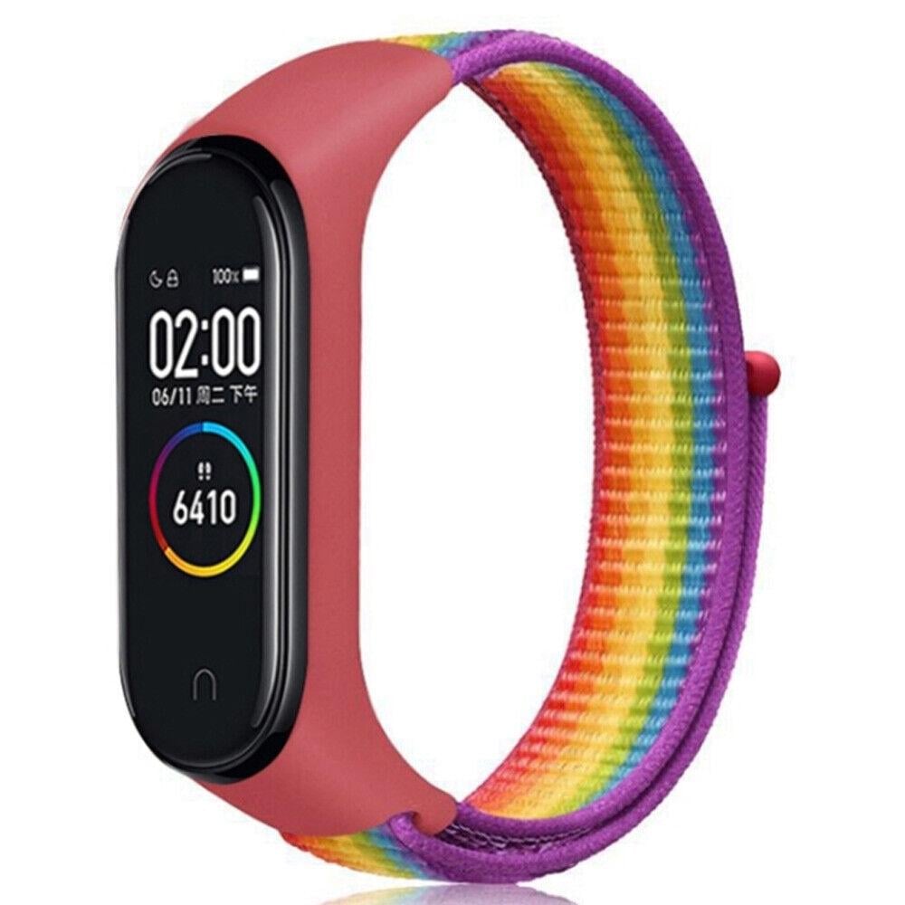 Ремешок Nylon Style BeCover для Xiaomi Mi Smart Band 7 Red-Rainbow (707669)