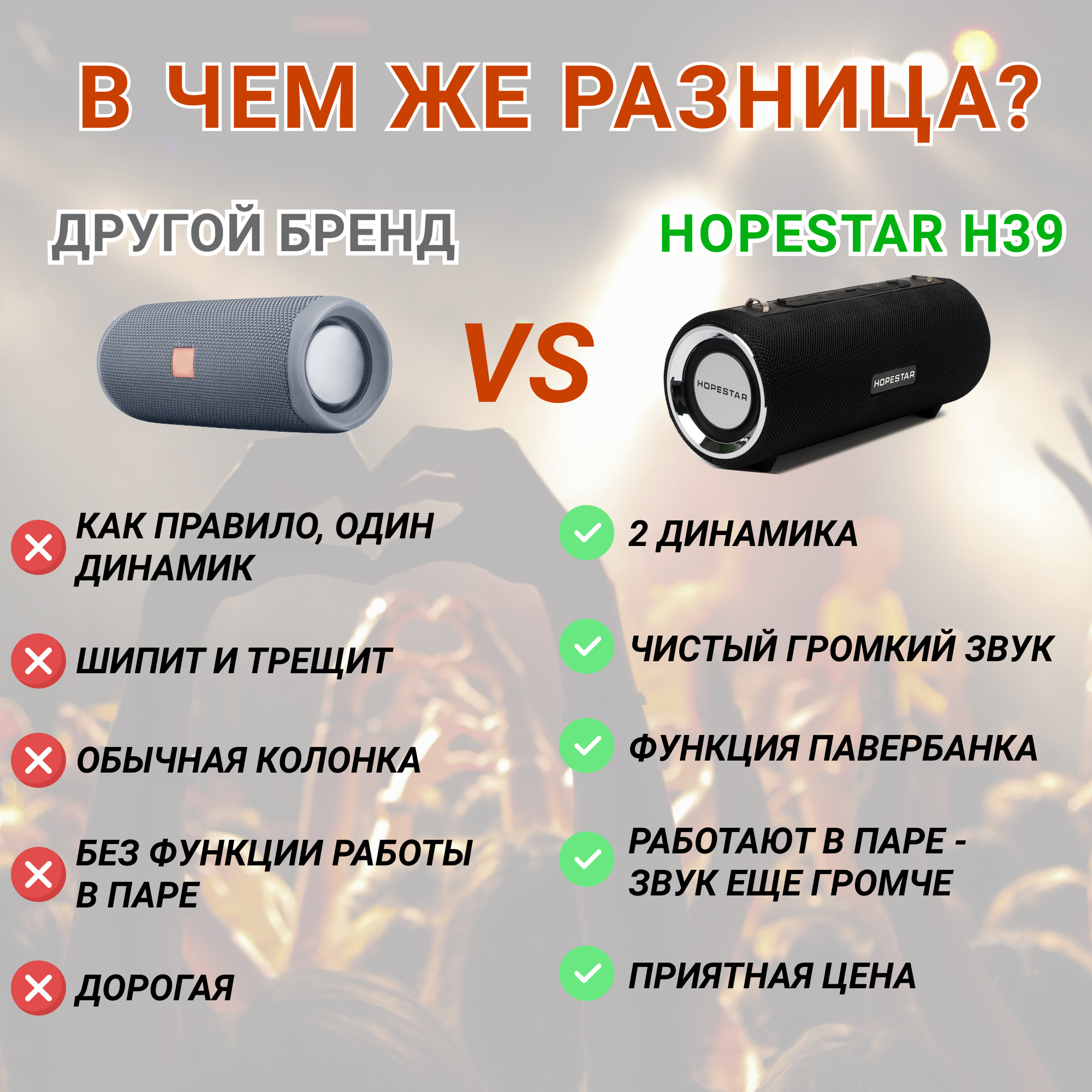 Акустична система Hopestar PowerBank H39 Чорний - фото 11