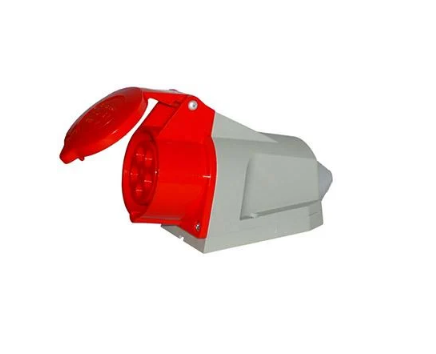 Силова розетка E.NEXT 3P+N+PE 16А 400 В стаціонарна IP44 Червоний (445)