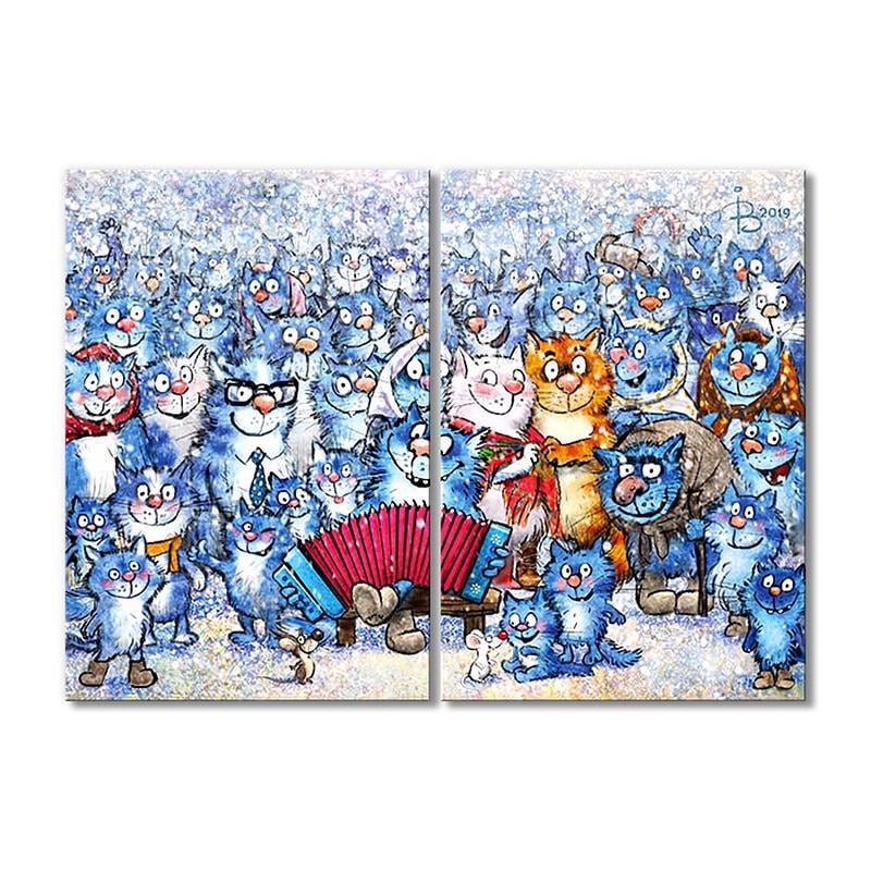 Модульная картина Все вместе 2 модуля общий размер 90x135 см (_rinaz_2019194645)