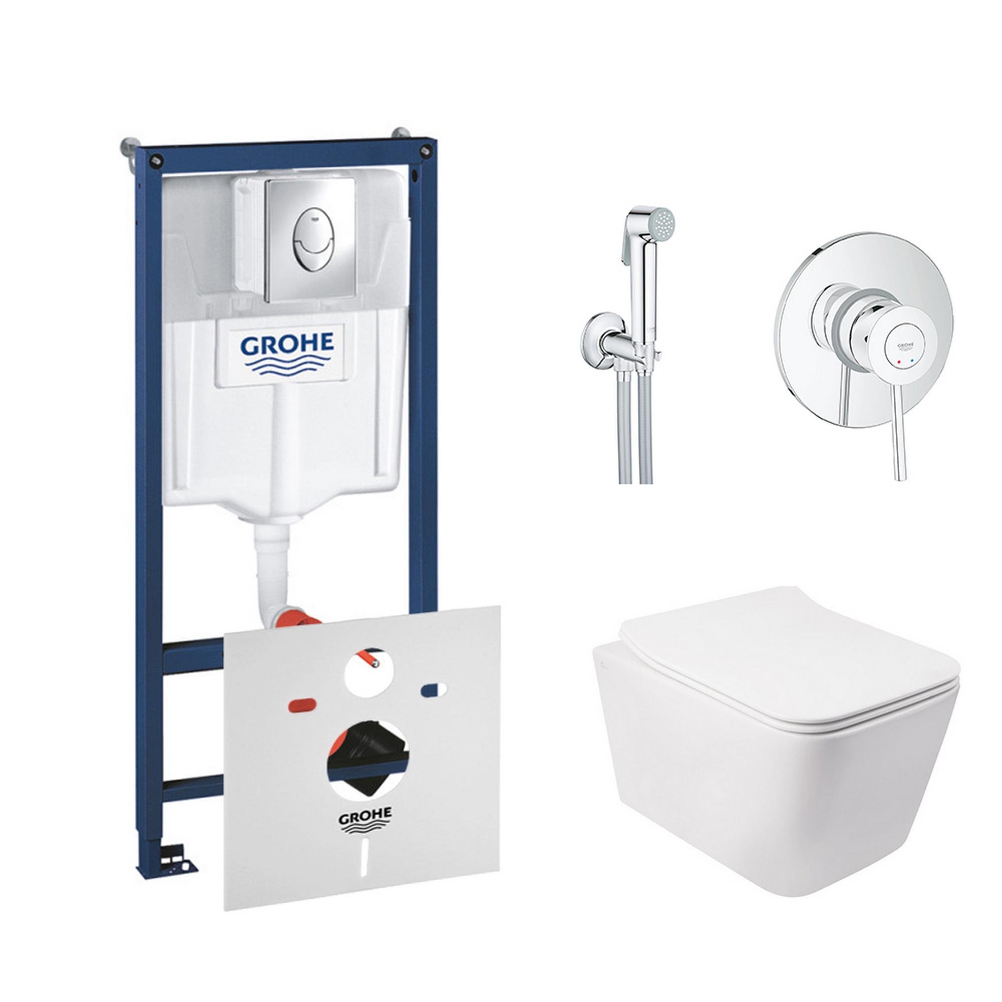 Комплект инсталляции Grohe Rapid SL 38721001QT05335170W2904800S с унитазом и кнопкой Хром (75795)