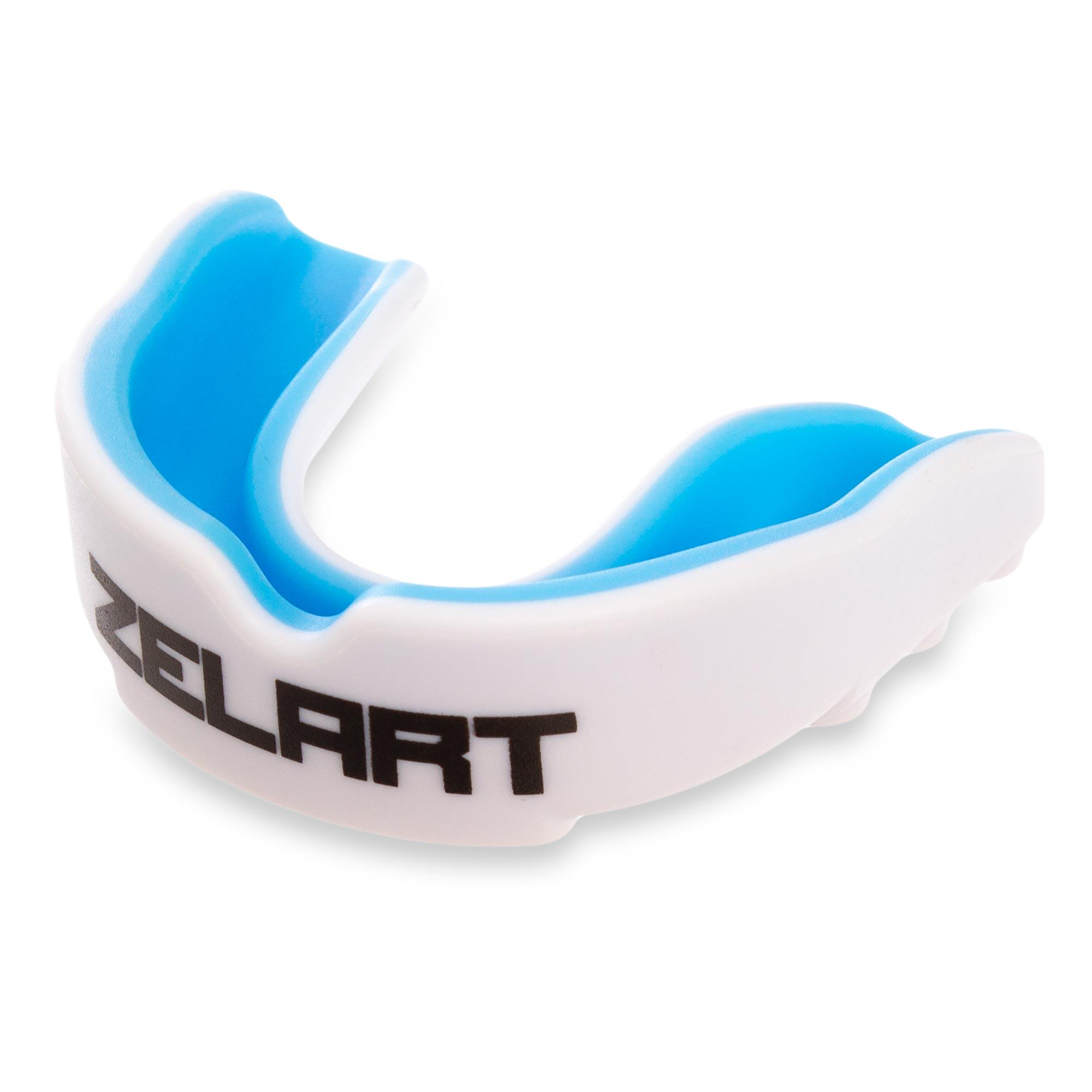Капа боксерская одночелюстная Zelart BO-3603 Белый/Синий
