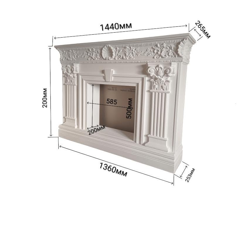 Портал каминный декоративный гипсовый белый (22889879) - фото 3 Портал каминный декоративный гипсовый белый (22889879) - фото 3