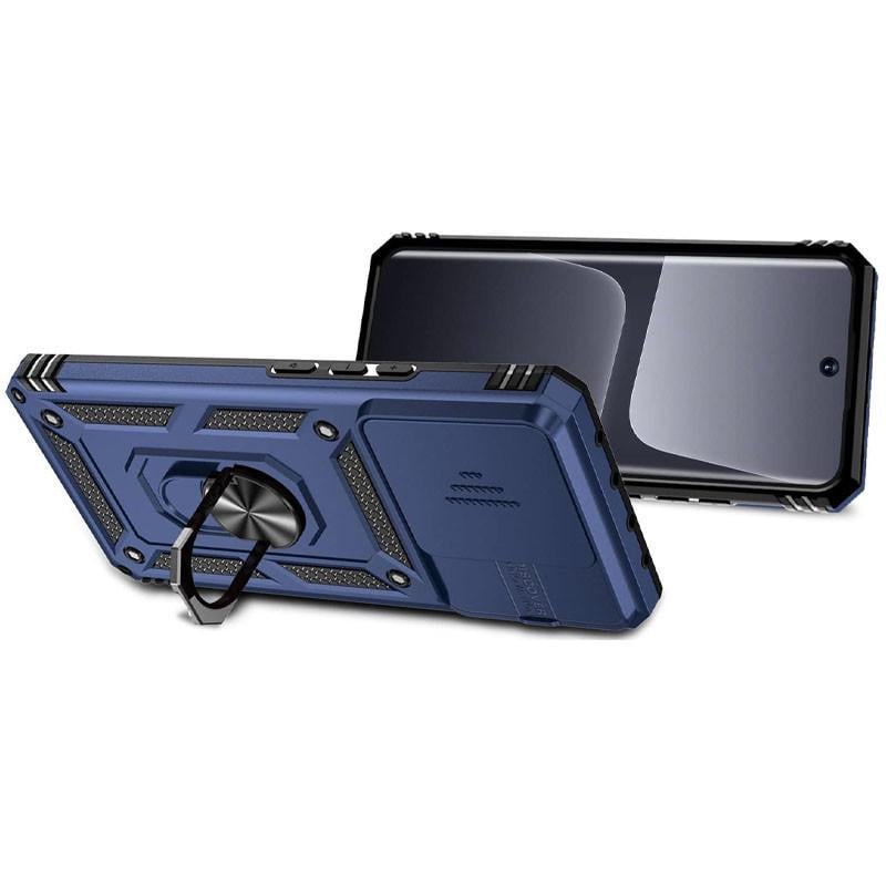 Ударостійкий чохол Camshield Serge Ring для Xiaomi 13 TPU PC, Шторка на камеру, Синій - фото 4 Ударостійкий чохол Camshield Serge Ring для Xiaomi 13 TPU PC, Шторка на камеру, Синій - фото 4