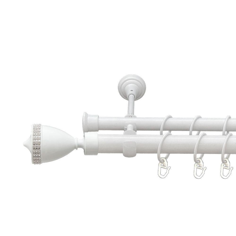 Карниз Orvit Этерния двухрядный гладкий 25/19 мм 160 см Белый (00-00021149)