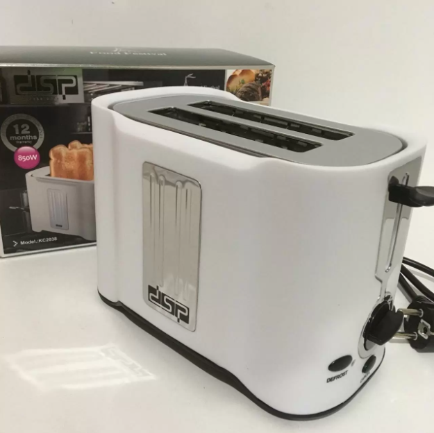 Тостер для хліба DSP KC-2038 на 2 відсіки 850 Вт Білий (14577091)