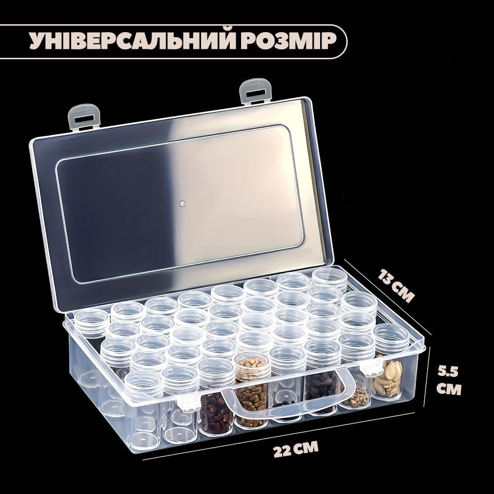 Органайзер для насіння пластиковий 38 баночок з маркуванням (ORGNSN-0733) - фото 5 Органайзер для насіння пластиковий 38 баночок з маркуванням (ORGNSN-0733) - фото 5