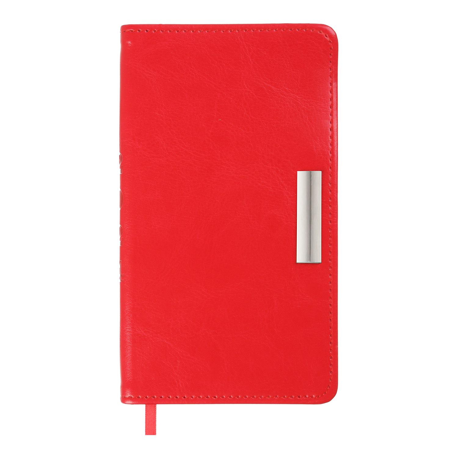 Еженедельник датированный Buromax Salerno 2024 85х153 мм 128 стр. Красный (BM.2892-05)