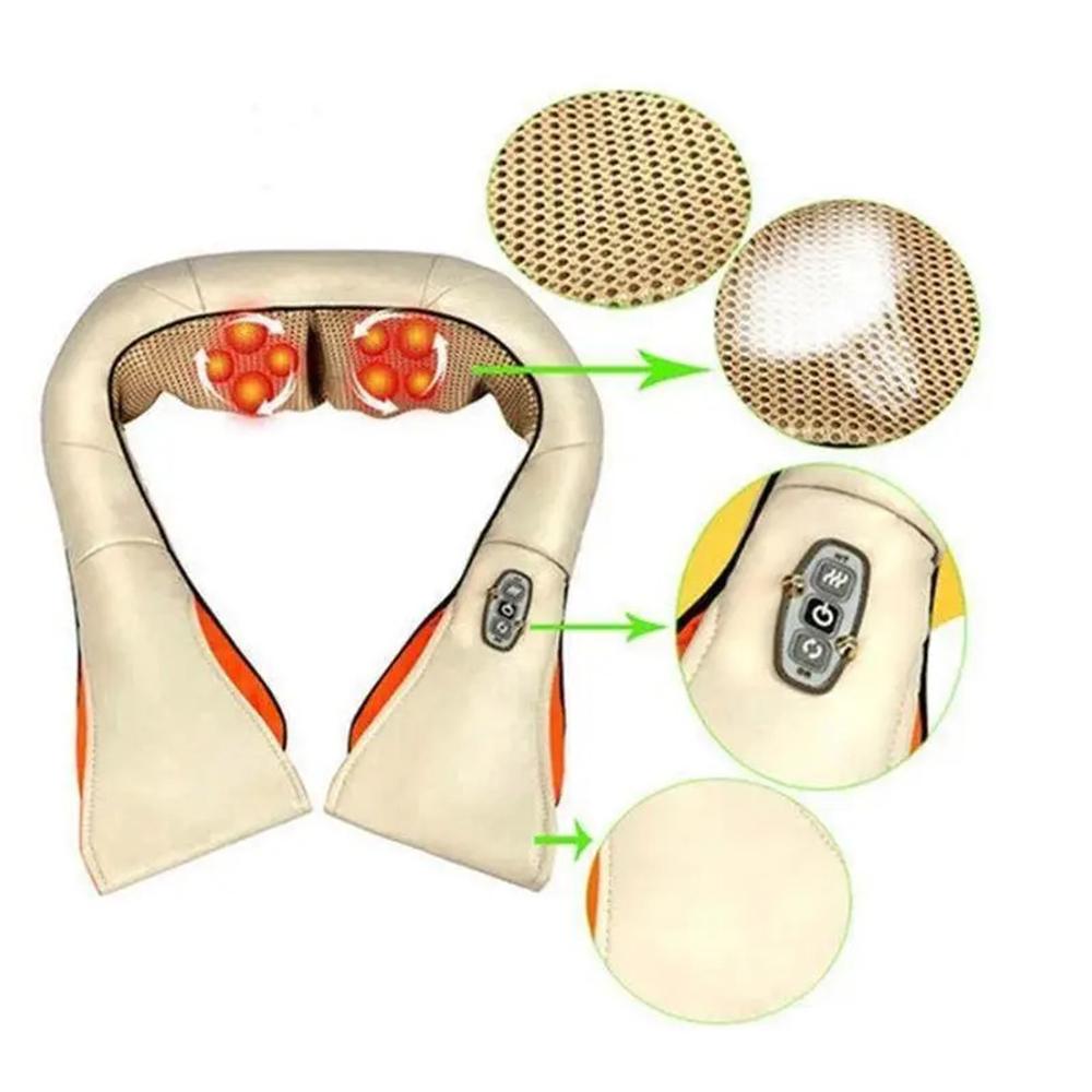 Роликовий масажер Massager of Neck Kneading для спини та шиї з ІЧ-прогріванням (ULT-2952077) - фото 7