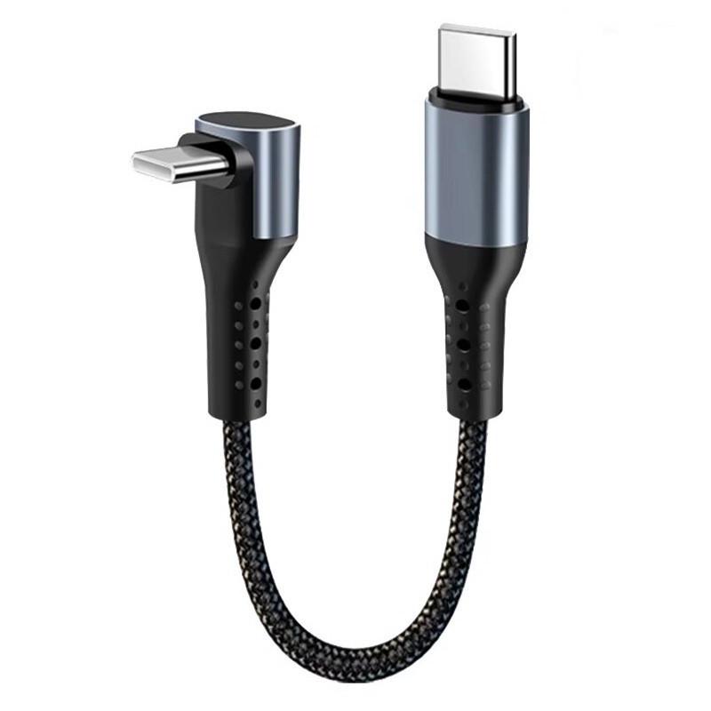 Кабель-перехідник кутовий USB Type-C M/M Fast Charge PD66W тканинна обплетення 0,5 м (A-48789)