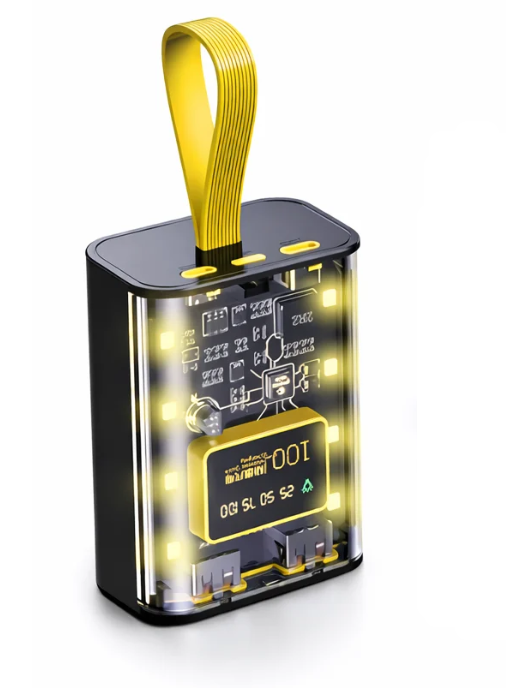 Корпус Power Bank 3х18650 с LED лампой Micro+Type-C двойной USB выход DIY Прозрачный