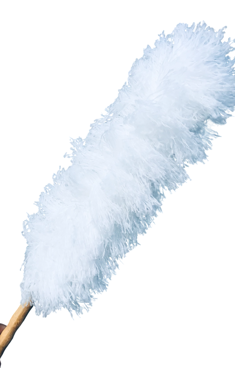 Метла-веер для уборки пыли Feniks микрофибра с бамбуковой ручкой 60 см - фото 3