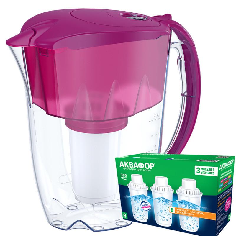 Фильтр-кувшин Аквафор Арктик с тремя модулями B8 Цикламен (1927468266)