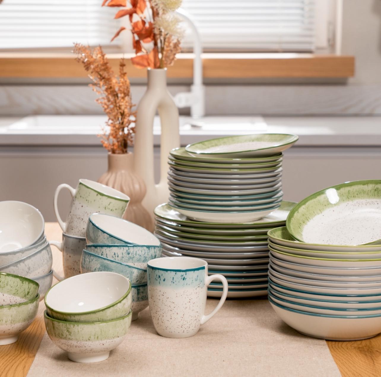 Столовый сервиз Ardesto Siena 5 предметов 1 персона фарфор Бело-серый - фото 13