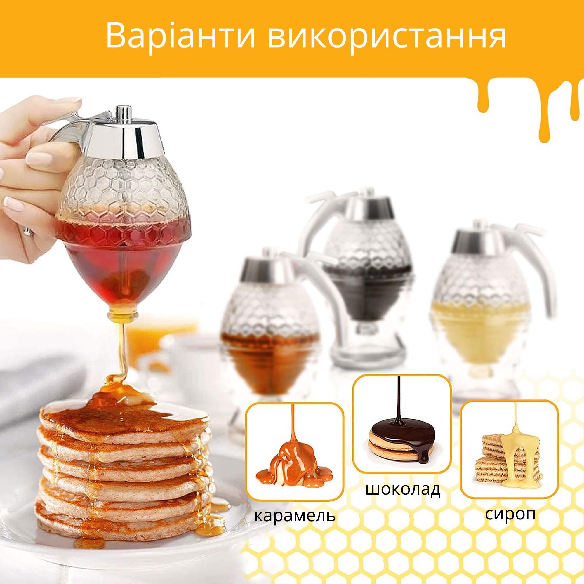 Дозатор Honey Dispenser для меда/карамели/соусов Прозрачный - фото 7