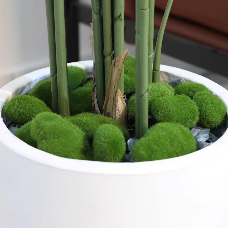 Камни декоративные искусственные с мхом для декора флористики хендмейда 30 шт. Зеленый