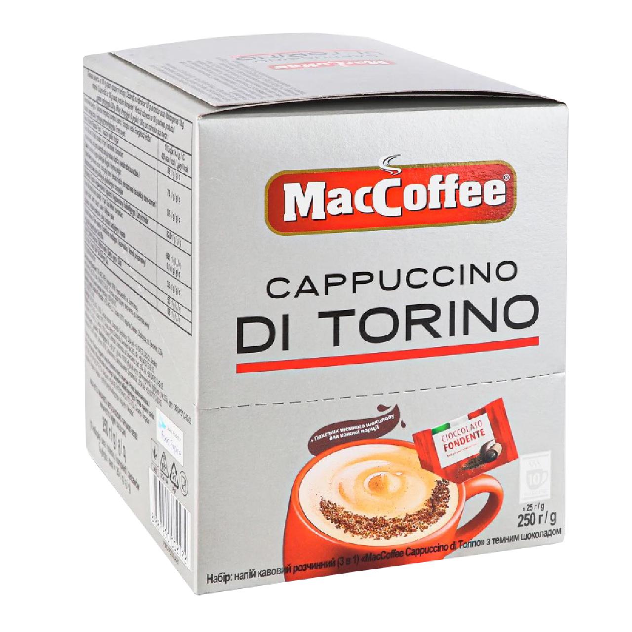 Кофейный напиток MacCoffee Cappuccino Di Torino Шоколад 25 г х 10 шт. (maccoffee-cappuccino-di-torino-choc-10)