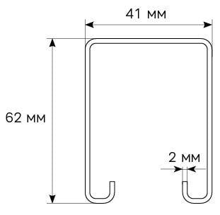 Профіль монтажний Kripter 1D 41x62x2 мм 6 м (17420000) - фото 3