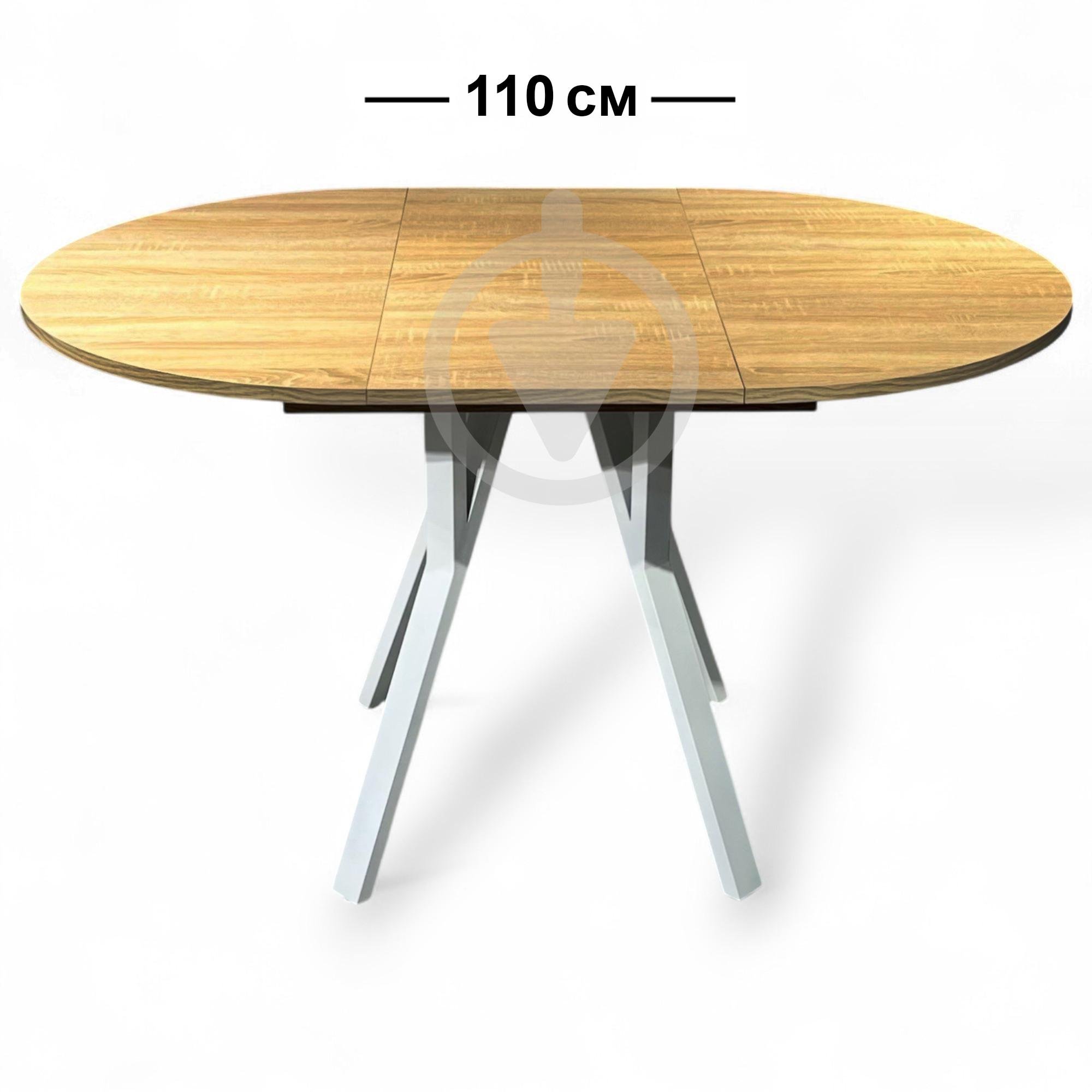 Стіл кухонний розкладний RoMax Lite Slide Loft 80x80 см Дуб Крафт Золотий/Білий - фото 2