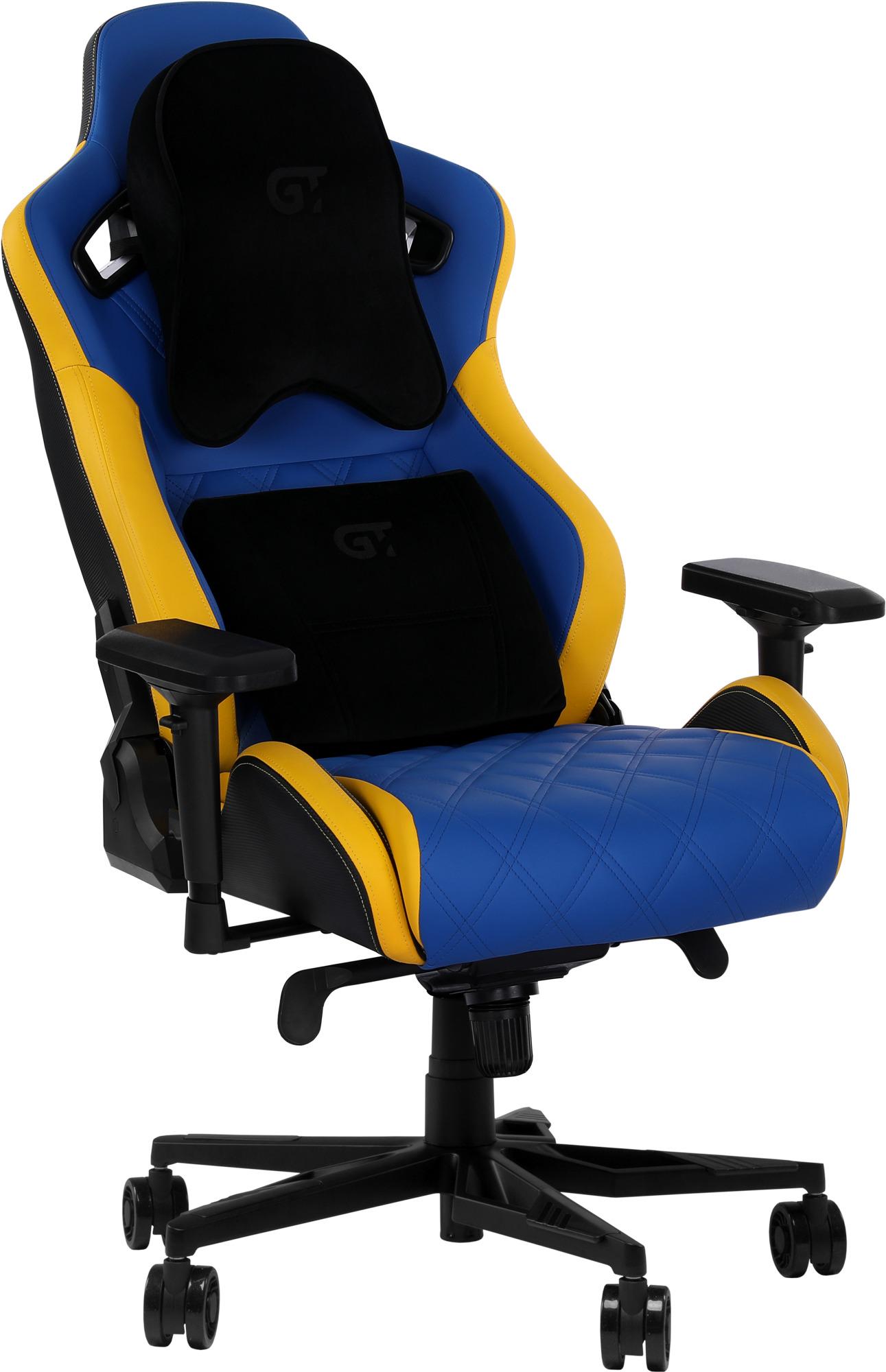 Кресло геймерское GT Racer X-0724 Blue/Yellow - фото 6