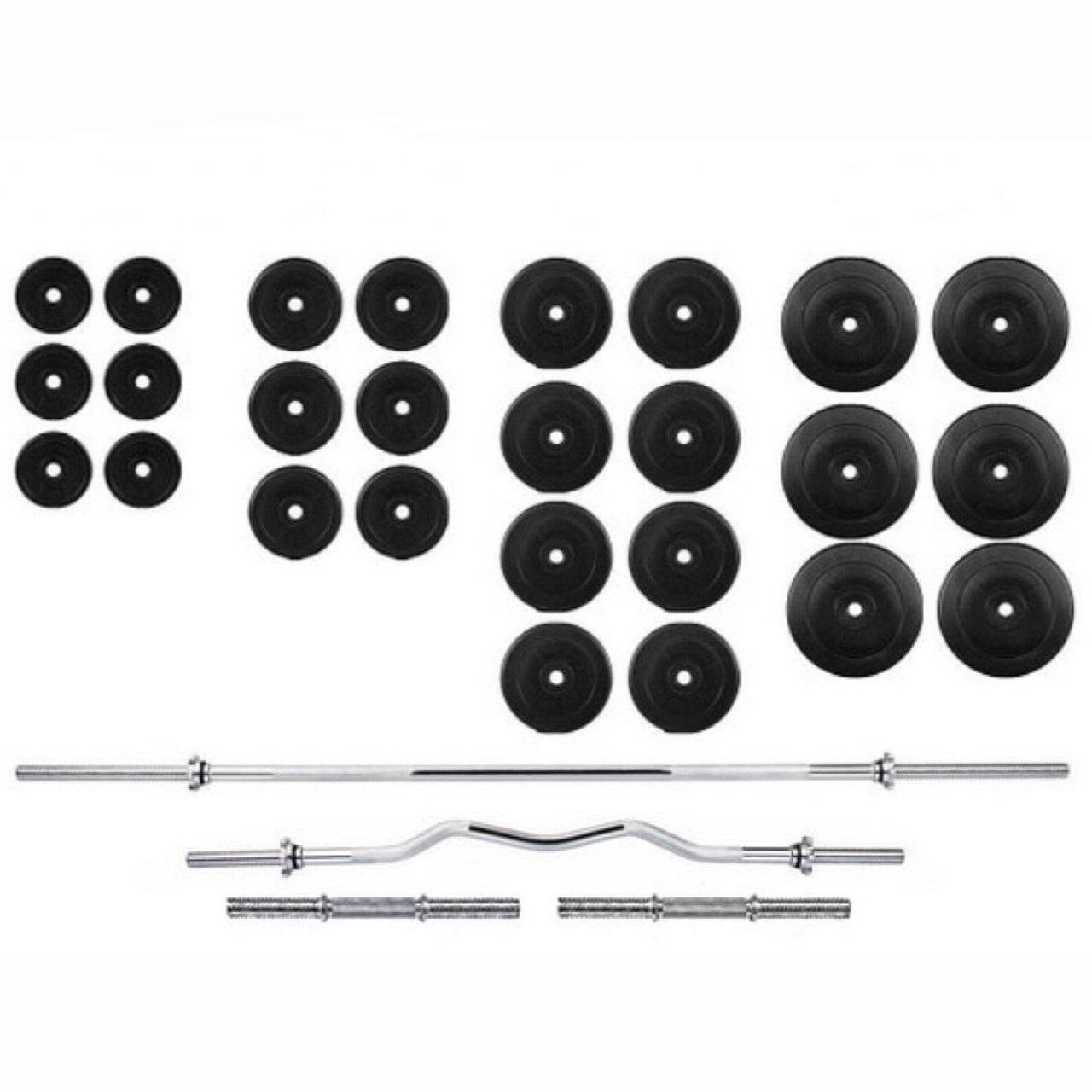 Штанга наборная с прямым и гнутым грифом/гантели композитные разборные WCG 142 кг 200 см