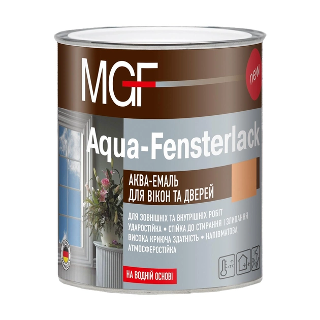 Емаль-аква MGF Aqua-Fensterlack для вікон та дверей 0,75 л (12762)