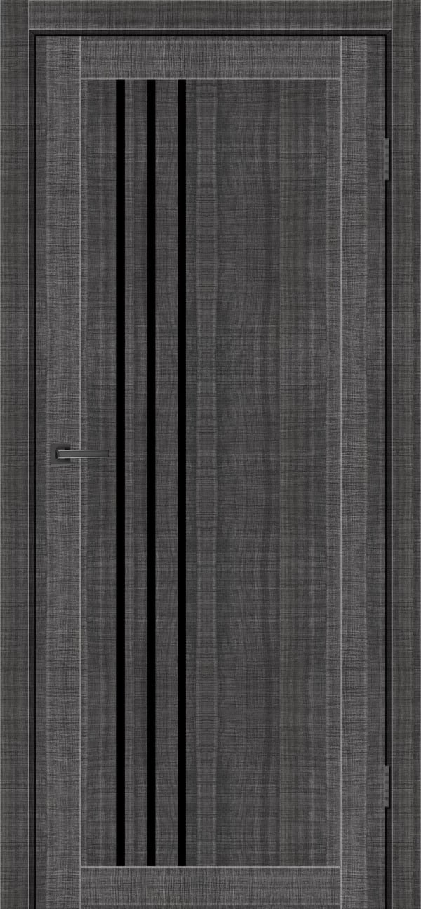 Дверное полотно MS Doors NEVADA 60х200 см Вудгрей/Стекло черное (144538)