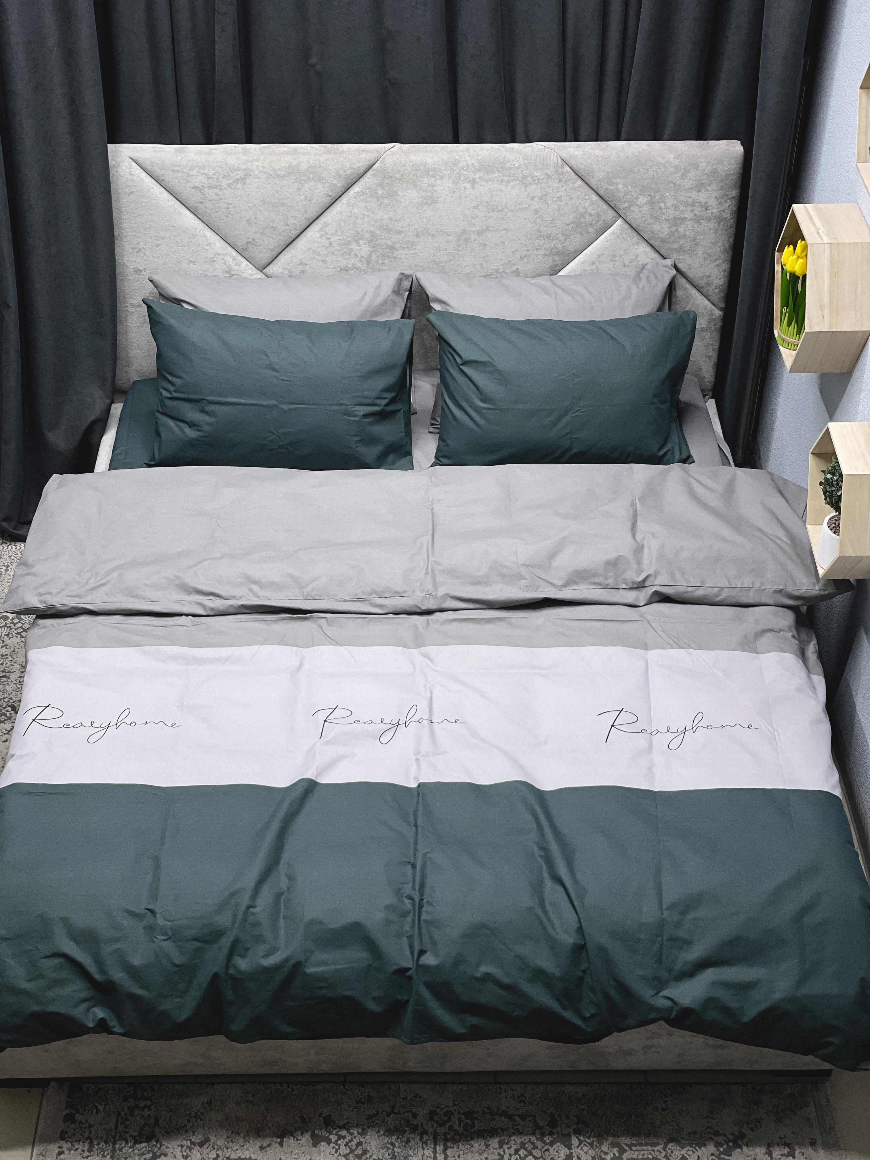 Комплект постельного белья Ego-textile 580L безевый с текстовым принтом в полоску (196521463)