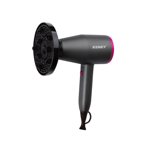 Фен для волос профессиональный Kemei KM-9949 с 2 насадками 1800 Вт Черный (KM-9949)