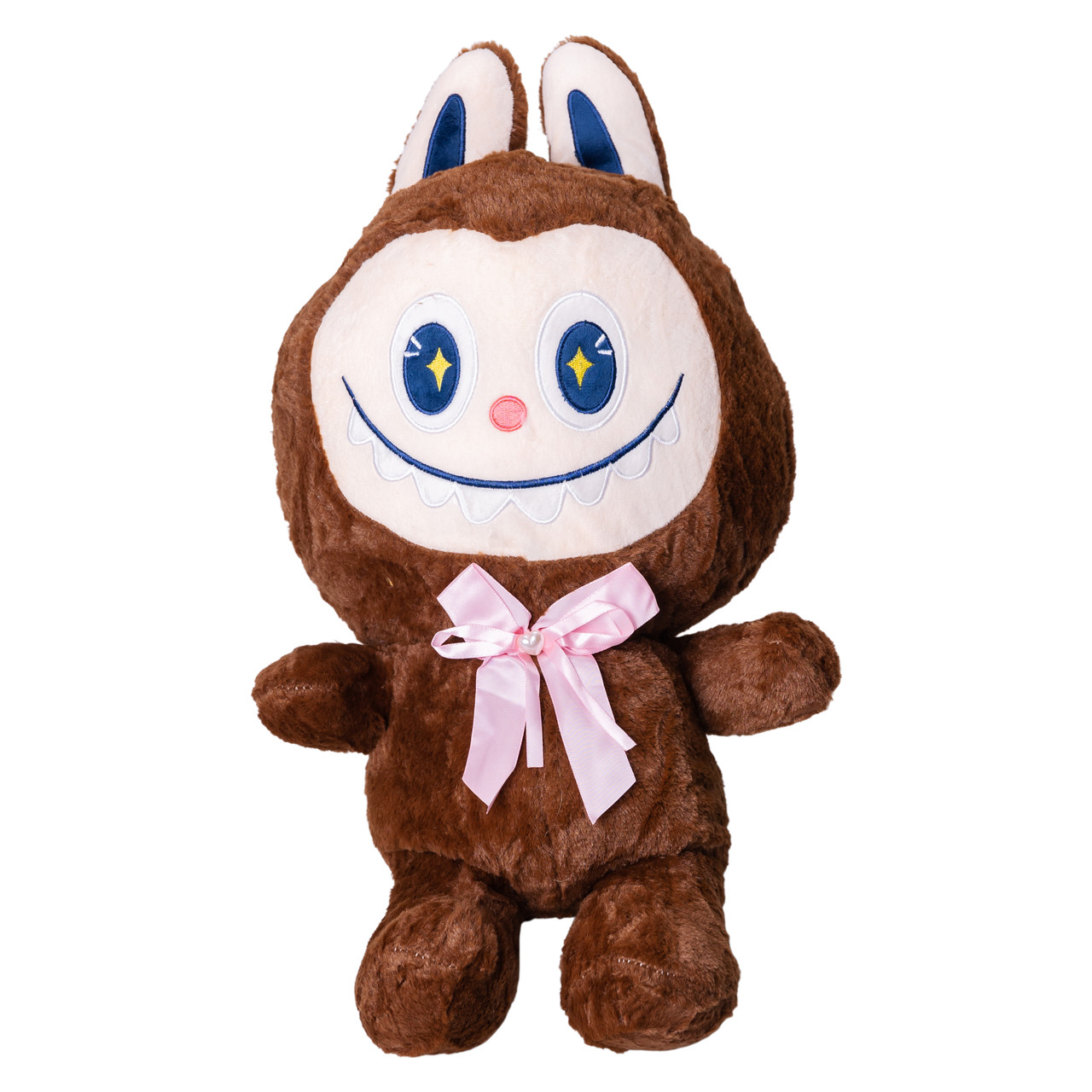 Мягкая игрушка-обнимашка Лабубу с пледом 3в1 54 см Коричневый (LAB3BR)