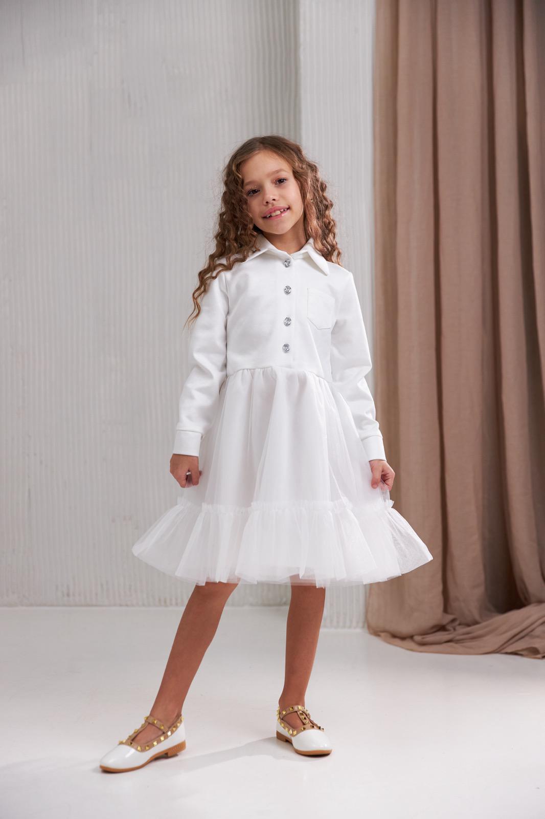 Платье детское 110 см Белый (24087500) - фото 2 Платье детское 110 см Белый (24087500) - фото 2