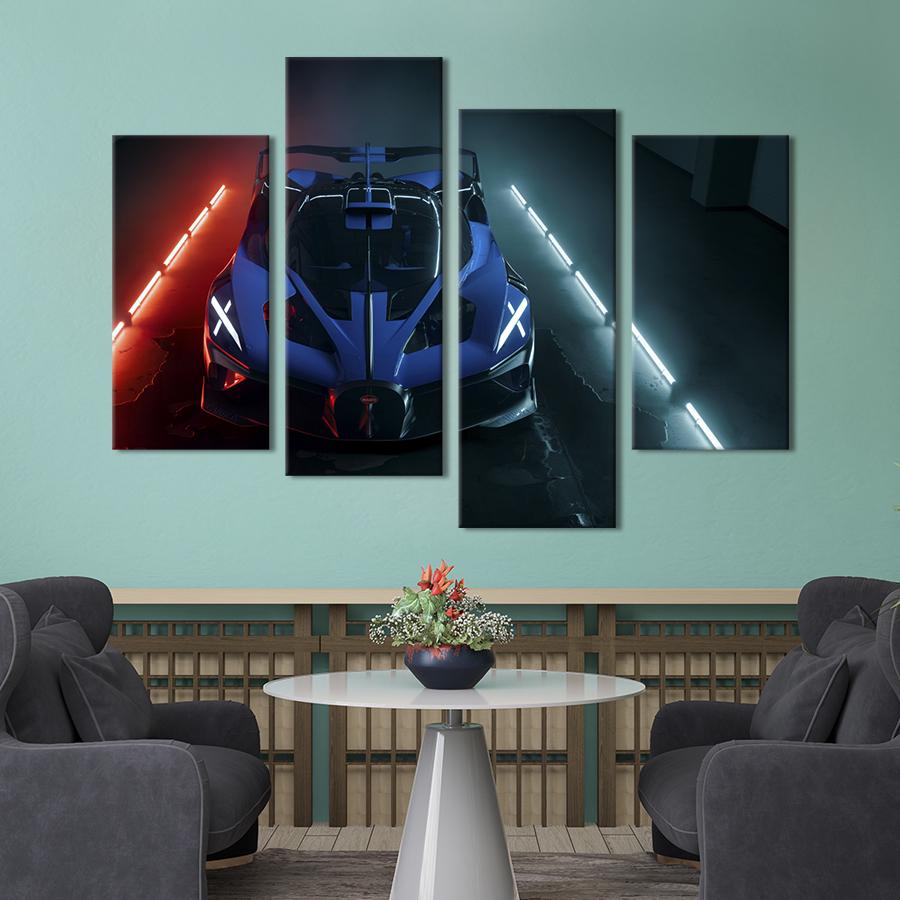 Картина на холсте Сумасшедший Bugatti Bolide 89x56 см (1242-42)