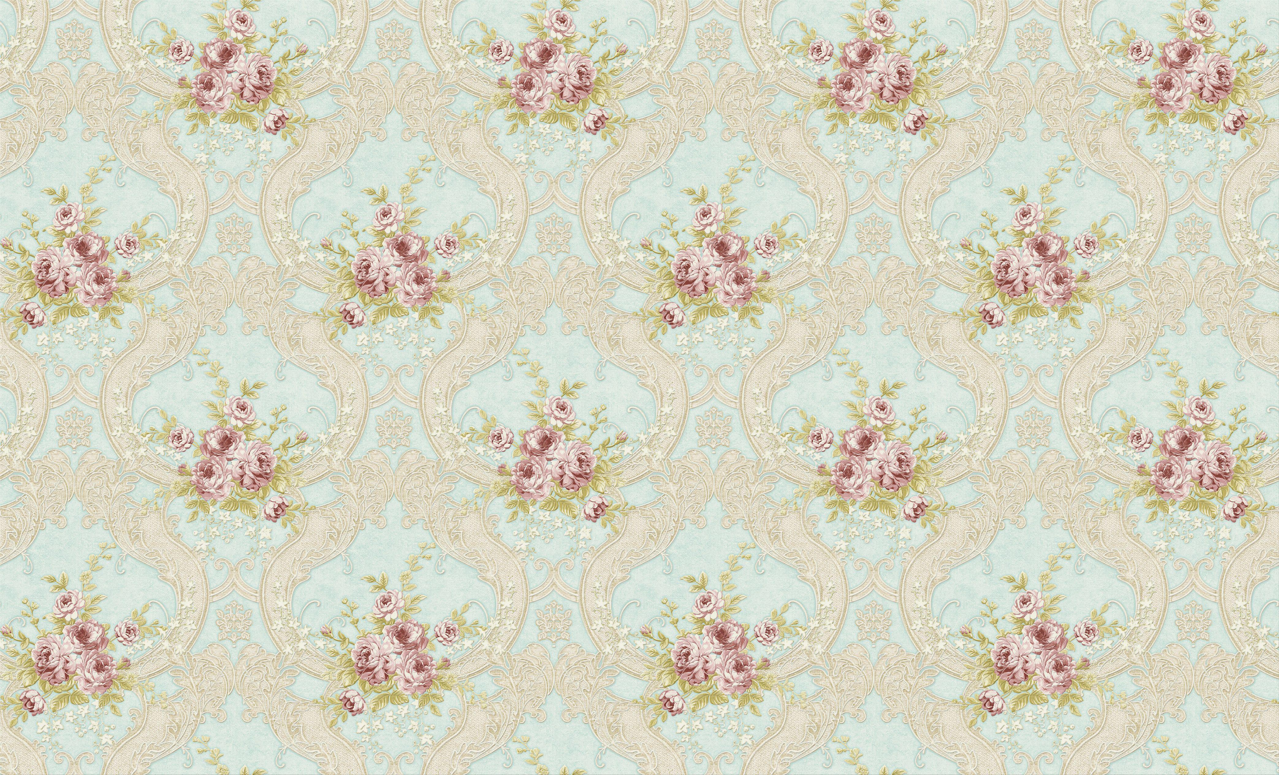 Обои виниловые на флизелиновой основе Yuanlong Reema 23021 Голубой/Розовый