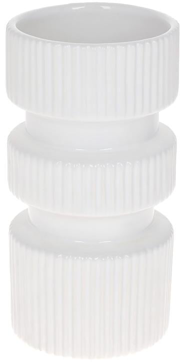 Ваза керамическая Stone Flower 11x11x20,5 см Белый глянец