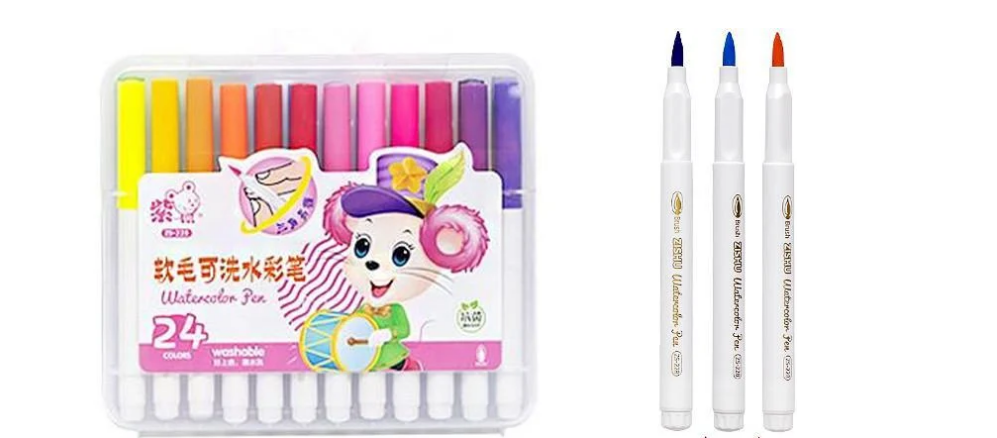 Набор фломастеров-кистей Bambi с кистеобразным наконечником 24 цвета Разноцветный (AD-271-F-13)