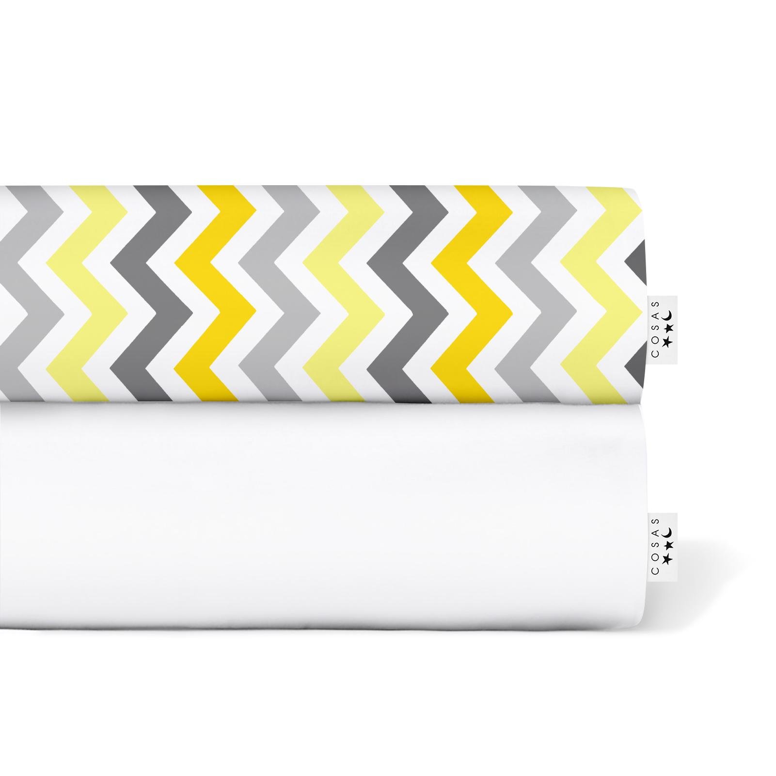 Набір простирадл Cosas White Zigzag Yellow Grey 155х240 см 2 шт. (4822052057292)