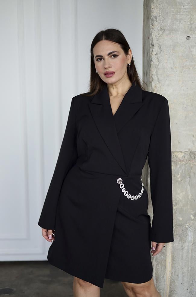 Платье женское Lipar на запах с декором р. 52 Черный (3747/30674446)