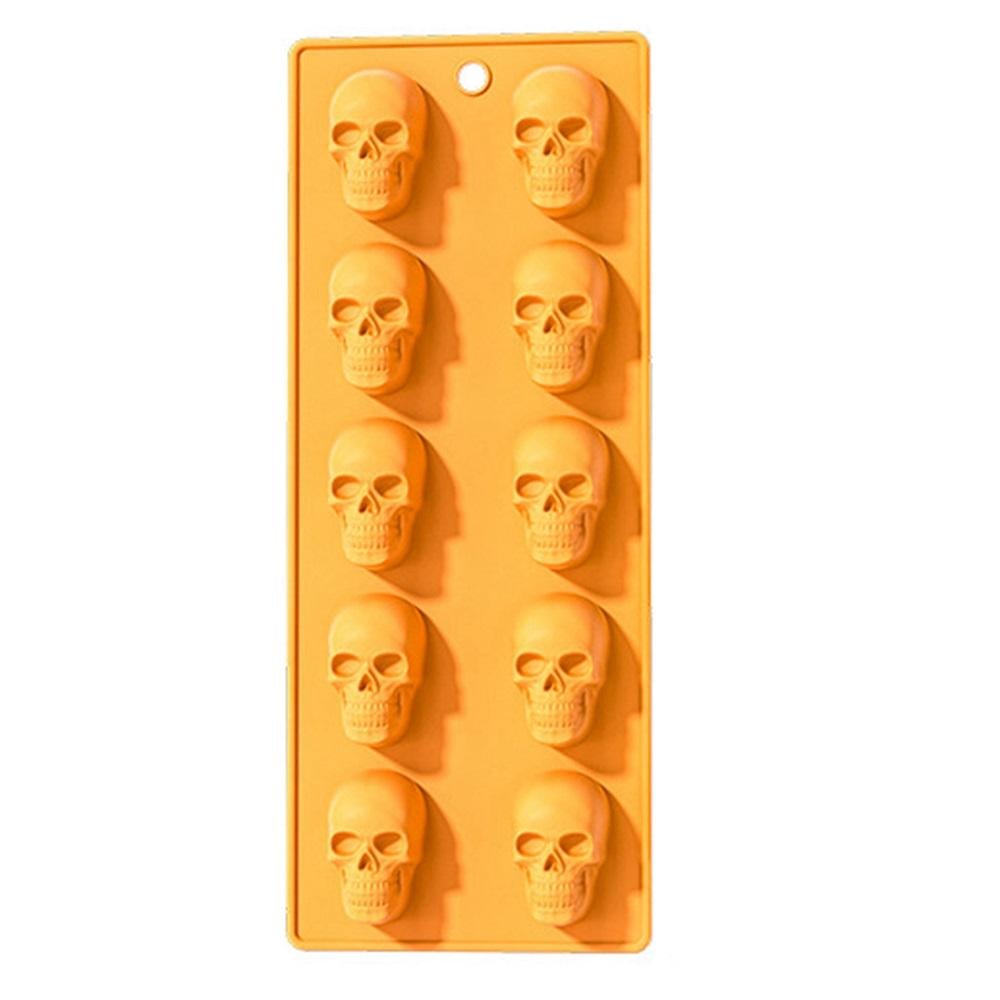 Форма силиконовая Stenson MH-5262 Череп 10 шт. 23х9х2 см Желтый (28494254)