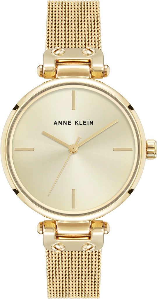 Наручные часы женские Anne Klein AK/5438CHGB с золотистым циферблатом и стальным браслетом