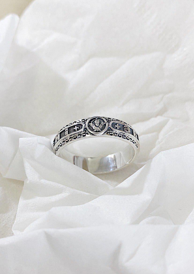 Кільце срібне з молитвою "Спаси і Збережи" (КУ-1)