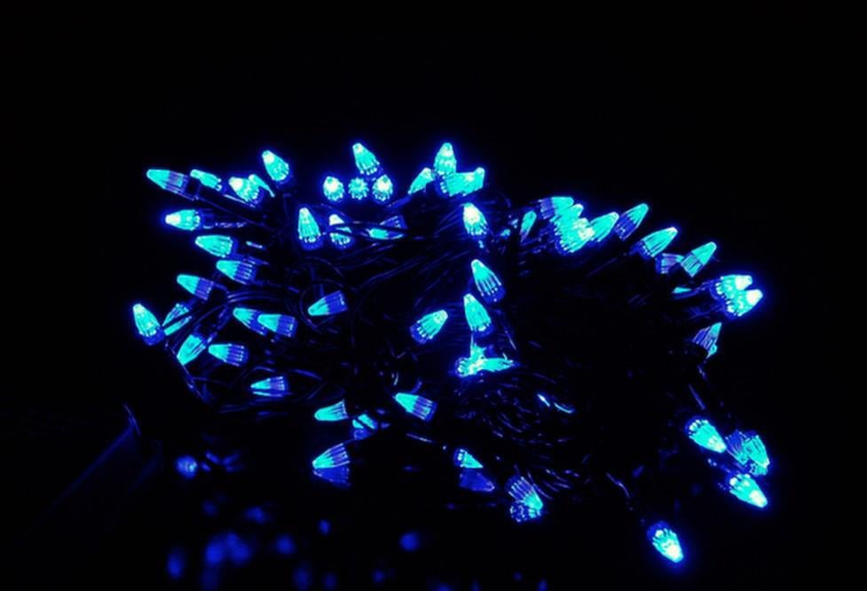 Гирлянда-нить Конус на черной проволоке 200LED 10 м Синий (1000-RV-95-B)