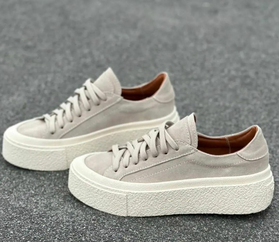 Кеды женские на платформе замшевые на шнуровке р. 36 23,5 см Бежевый (55655) - фото 8 Кеды женские на платформе замшевые на шнуровке р. 36 23,5 см Бежевый (55655) - фото 8