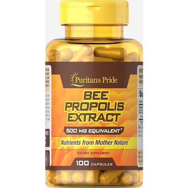 Натуральна добавка для імунітету Puritan's Pride Bee Propolis 500 mg 100 Caps (000020520)