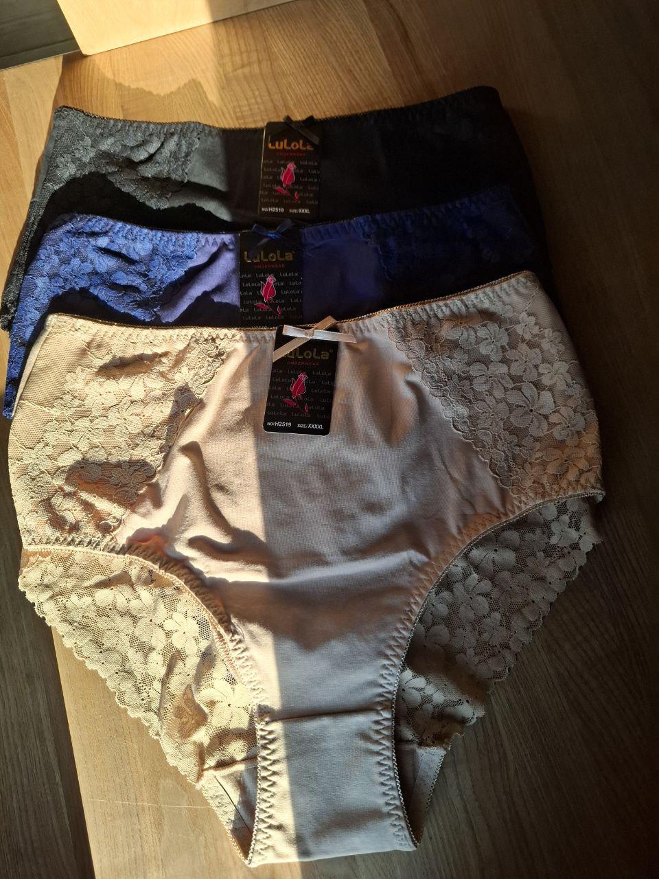 Набор женских трусиков с кружевом и высокой посадкой 3 шт. 3XL (H2519-1)